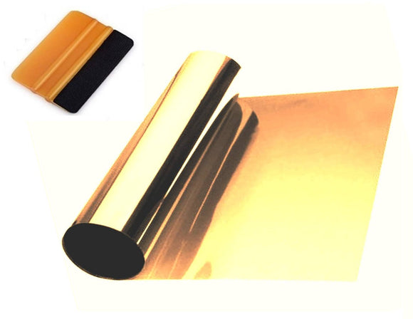 Kit bandeau pare soleil film solaire filtrant bronze 150x20 cm pour pare-brise