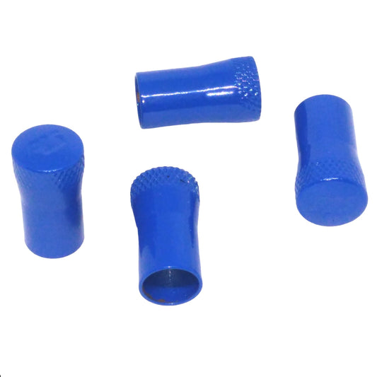 Bouchons de valves bleus PLS™ en métal finition époxy bleu (jeu de 4) - STATION MANIA